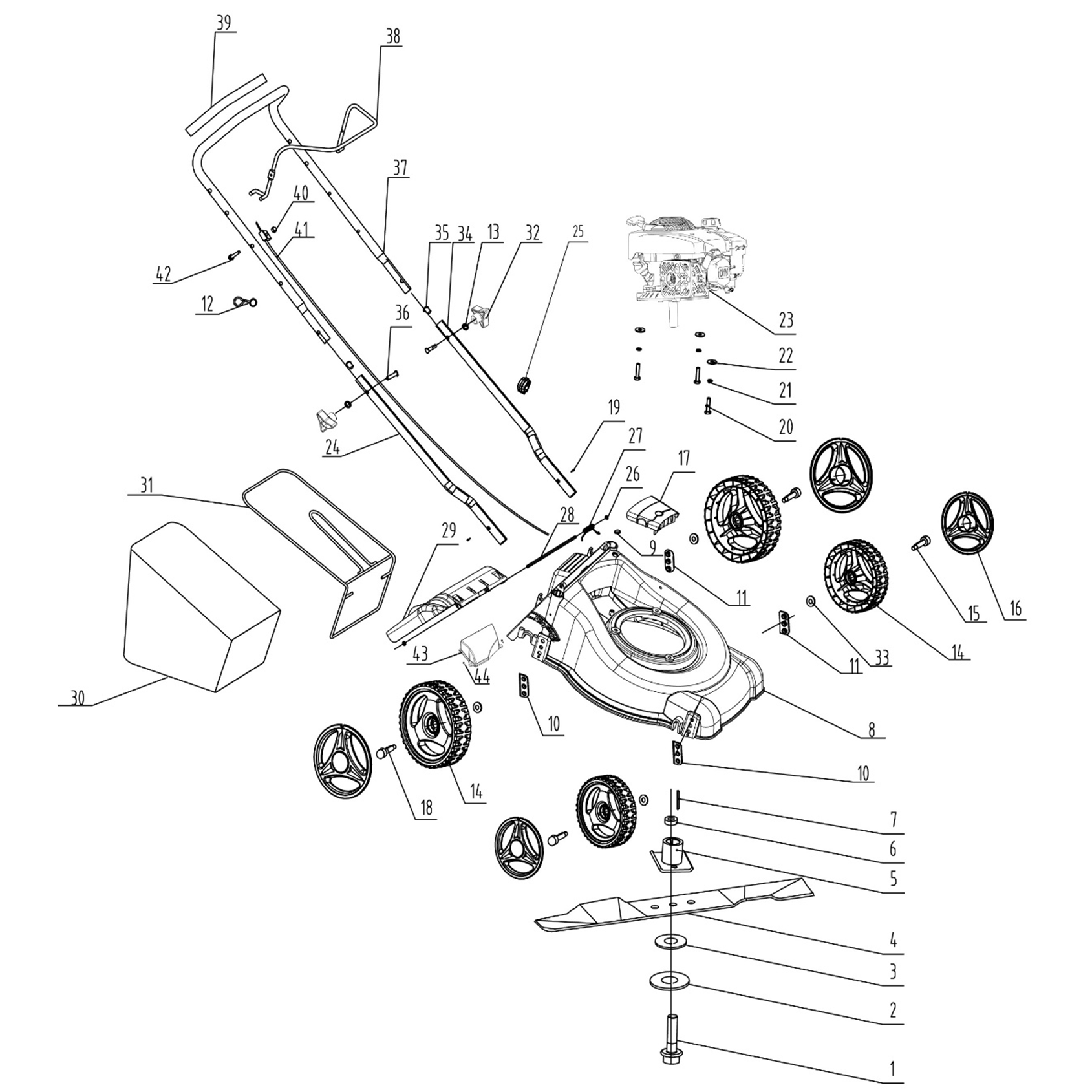 Газонокосилка бензиновая, облегченная ГБ-400