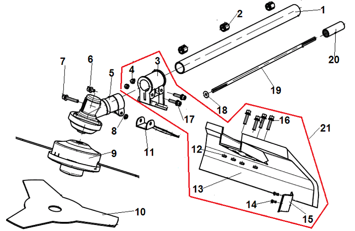 5 РЕДУКТОР - КОЖУХ ТРИММЕР CHAMPION Т345