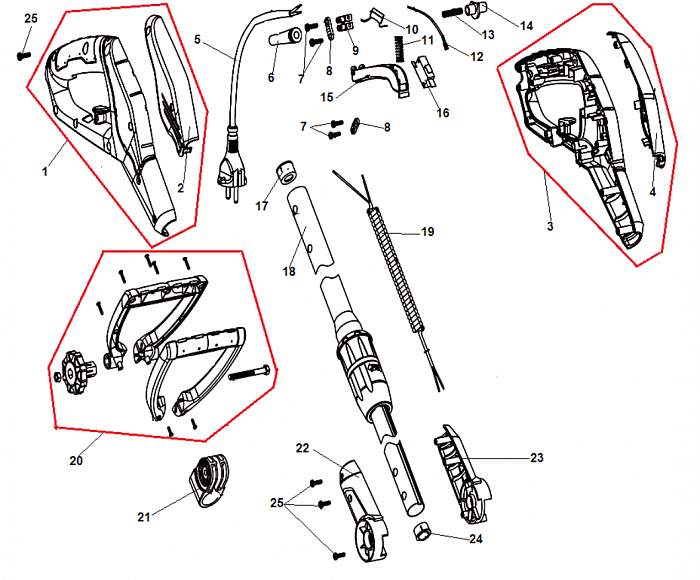 1 Штанга - Выключатель ТРИММЕР ЭЛЕКТРИЧЕСКИЙ CHAMPION ET451