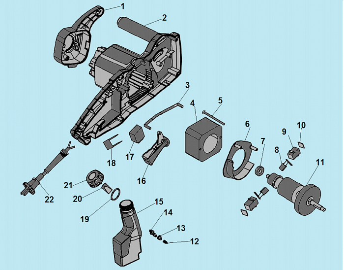 1 ВЫКЛЮЧАТЕЛЬ - ЯКОРЬ - СТАТОР - ЩЕТКИ ЭЛЕКТРОПИЛА CHAMPION 120-14