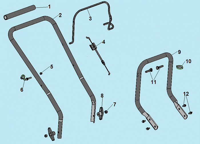 1 РУЧКА - ТРОС ГАЗА Газонокосилка CHAMPION LMH5629