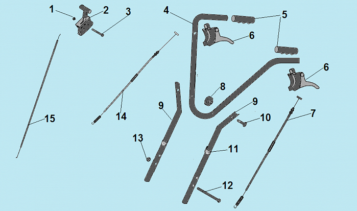 2 РУЧКА - ТРОС ГАЗА КУЛЬТИВАТОР CHAMPION ВC5712