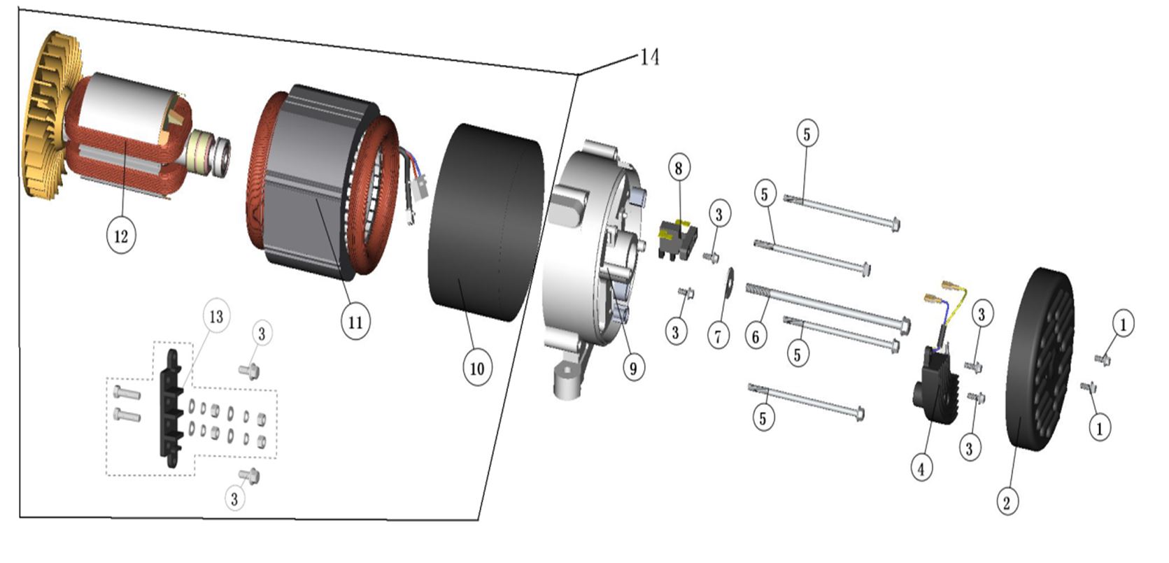 ЗАПЧАСТИ ДЛЯ ГЕНЕРАТОРА БЕНЗИНОВОГО ELITECH СГБ 3000Р (АЛЬТЕРНАТОР)