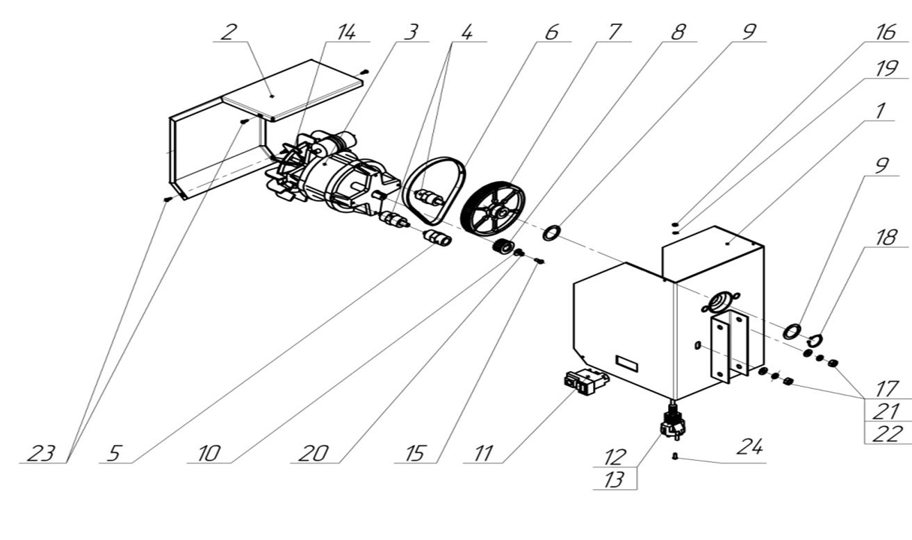 ЗАПЧАСТИ ДЛЯ БЕТОНОСМЕСИТЕЛЯ ЭЛЕКТРИЧЕСКОГО ELITECH Б 120НП (2017 ГОД) (ПРИВОД)