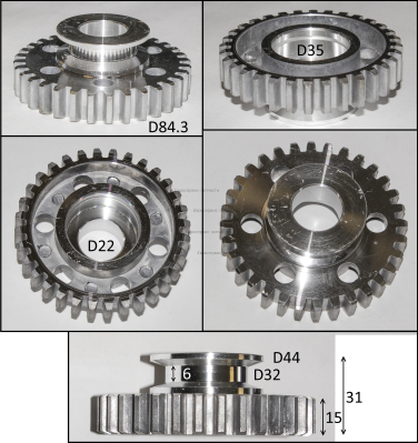 Ролик-шестерня ведомый