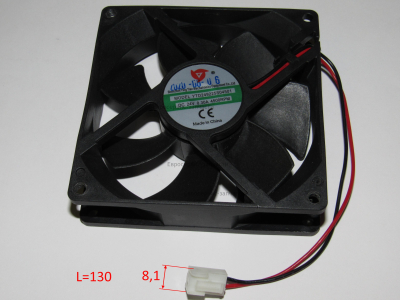 Вентилятор 92х92х25, 24В, 0.3А, L140, разъём 8. ИС 160ПН Промо