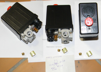 Пневмореле 220В, 4х1/4 (под трубку со втулкой)