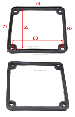 Прокладка корпуса клеммной коробки, прямоуг, 73х77х3. JHCT032.01.001. САВ.НС 800Э, Н 600Р